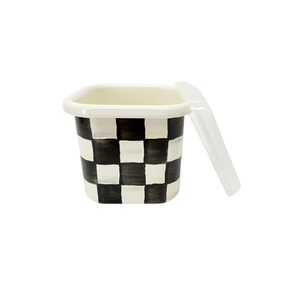 MACKENZIE-CHILDS Courtly Check Enamel Deep Squarage Bowl | Small - Picture 1 of 8